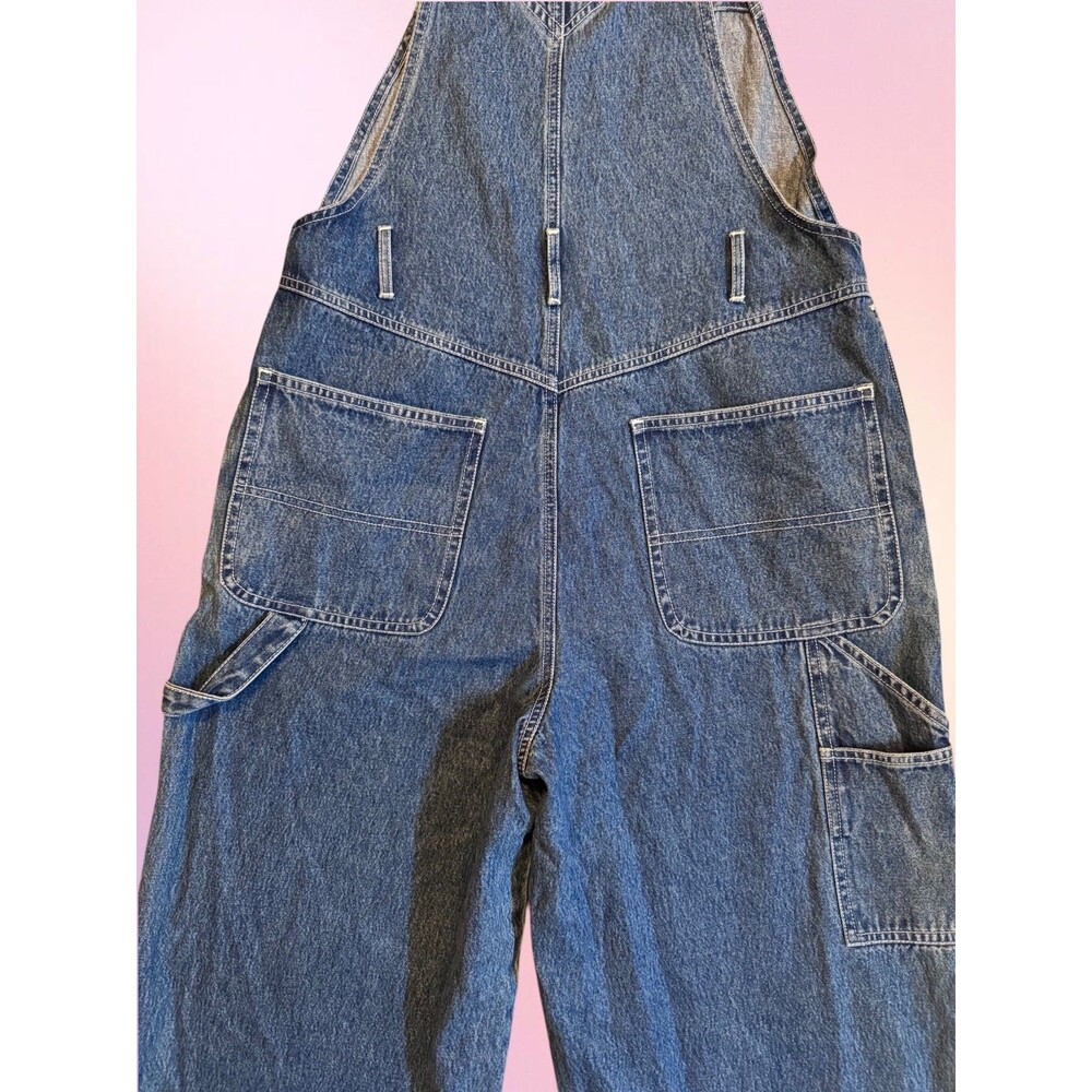 Vtg 90s Disney Mickey Mouse Denim Overalls MD Y2K Cartoon Embroidered Dungarees - Picture 4 of 7